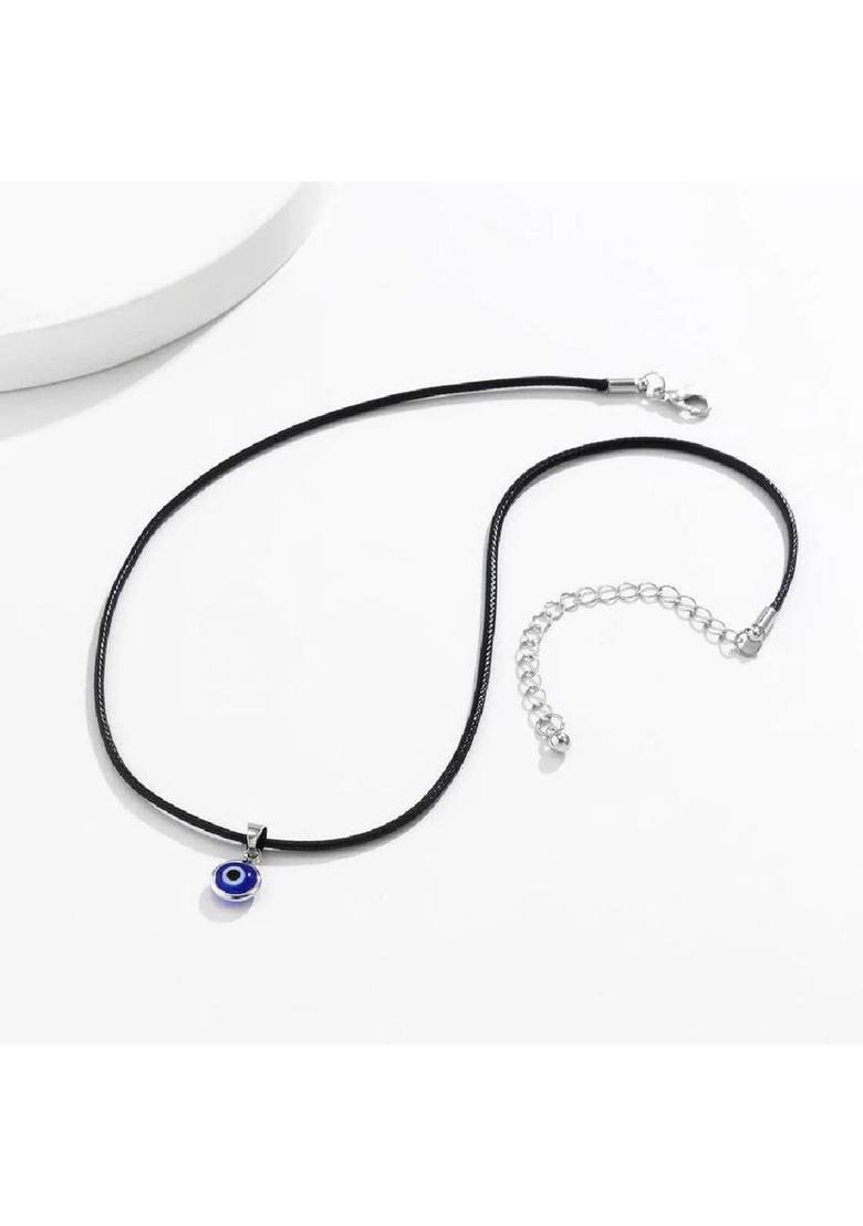 Monkstar EVIL EYE PENDENT Silver Fabric, Crystal Pendant - Indya