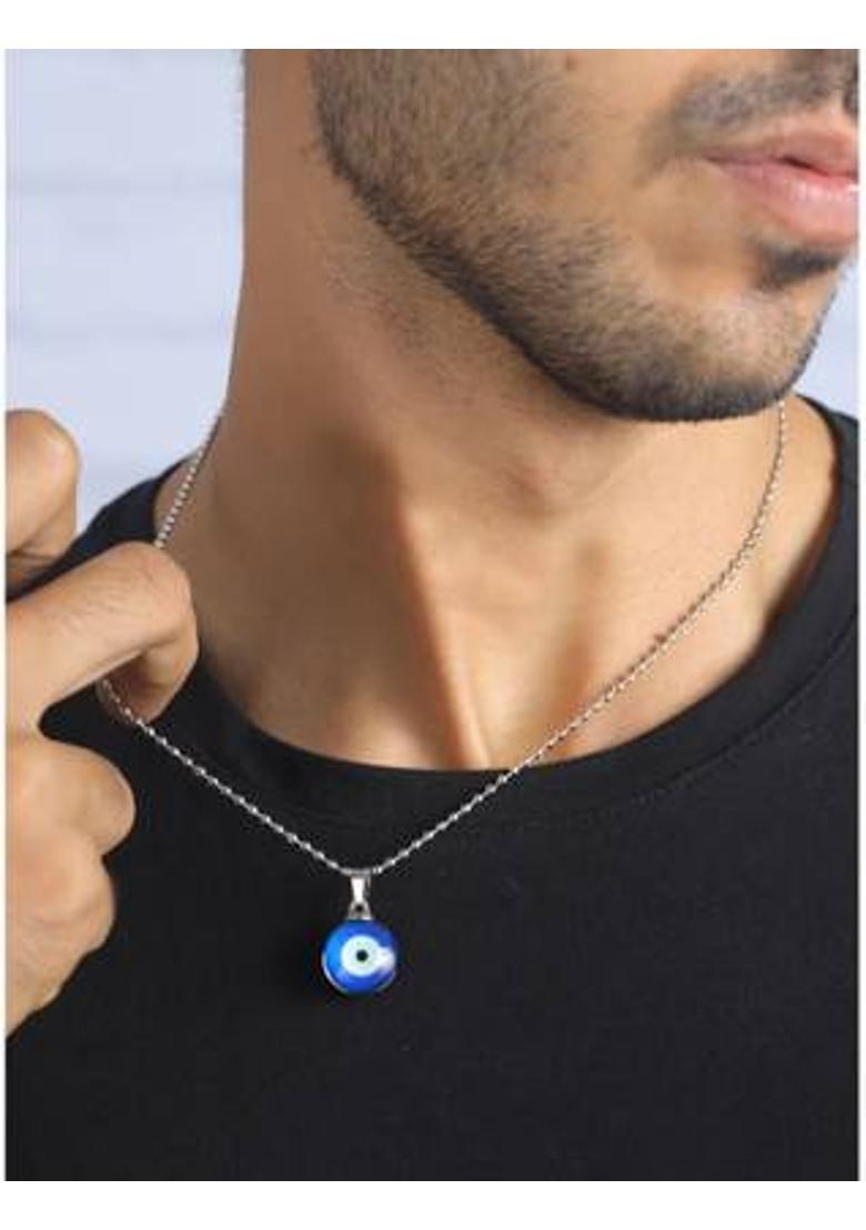 TODANI JEMS Evil Eye Necklace Blue Eyes Amulet Pendant Necklace Chain Gift for Women,Girls Silver Crystal Crystal Pendant Set - Indya