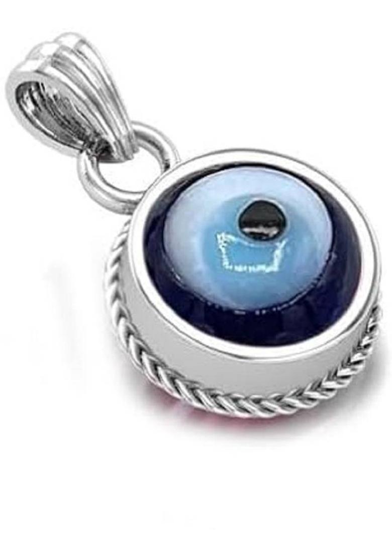 APSLOOSE 7.25 Ratti 6.25 Crt Original Turkish Nazariya Natural Blue Evil Eye Pendants Silver Brass Locket - Indya