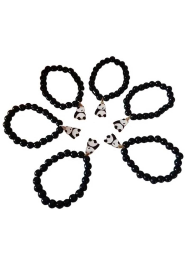 Brass, Metal, Stone, Mother of Pearl, Crystal, Glass, Alloy, Evil Eye Bracelet&nbsp;&nbsp;(Pack of 6) - Indya