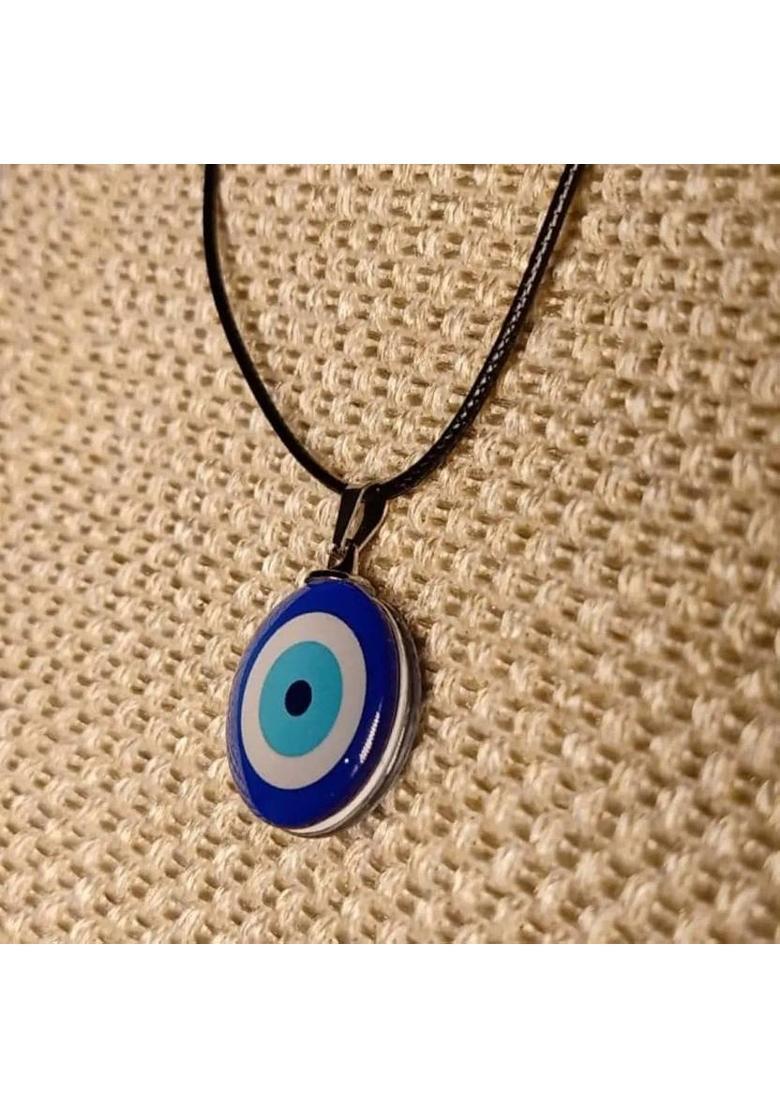 BRIJAZA nazariya Blue Turkish Evil Eye Pendant Silver Brass Pendant - Indya