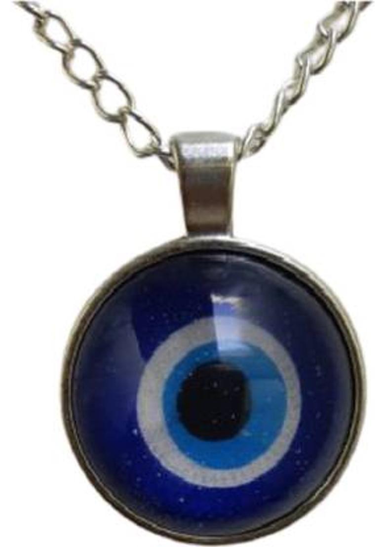 KUNDLI GEMS Multicolour Evil Eye Mini Pendant for Men and Women Silver Stone Pendant - Indya