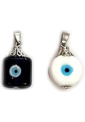 AIR9999 Set Of 2 Evil Eye Lucky Charm Protection Pendant Locket Amulet For Men And Women Crystal Crystal Pendant