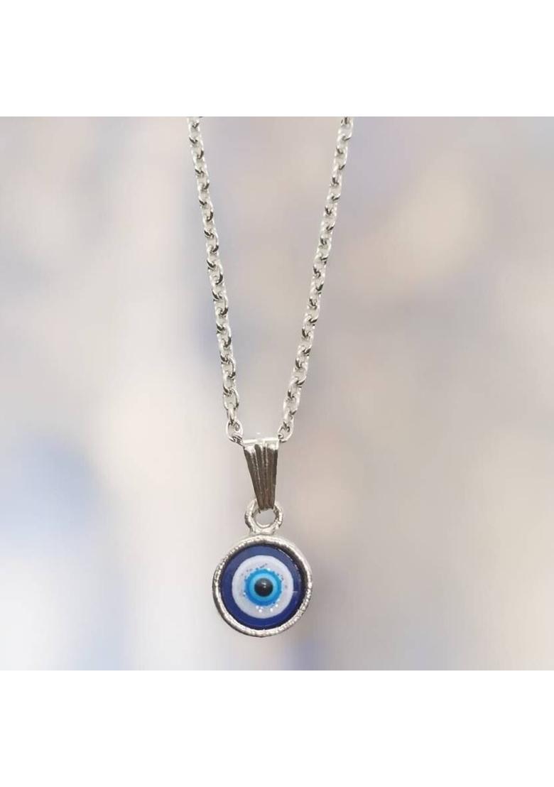 University Trendz Evil Eye Unique Pendant For Girls and Women Silver Crystal Stainless Steel Pendant - Indya