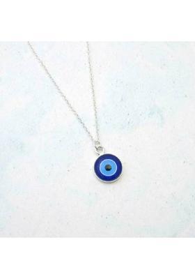 KUNDLI GEMS Evil Protection Stone Evil Eye Stone Pendant For Men & Women Silver Crystal Stone Pendant