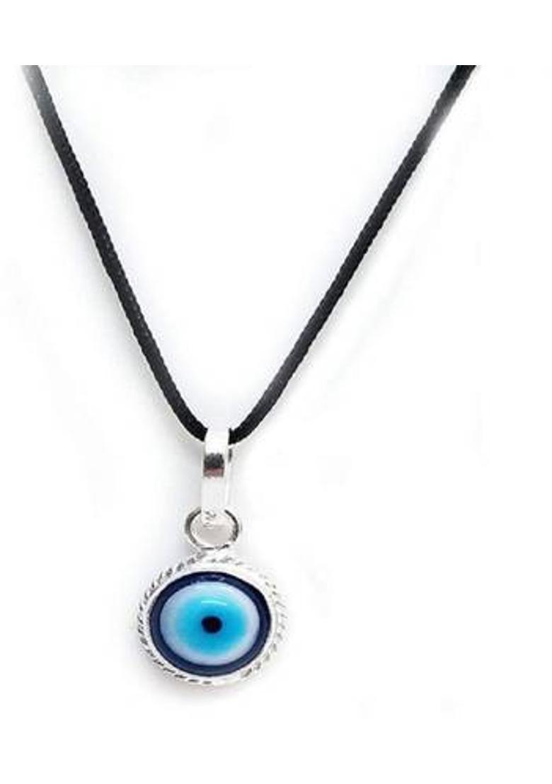 KUNDLI GEMS evil eye stone pendant natural stone for evil protection for unisex Silver Stone Pendant - Indya