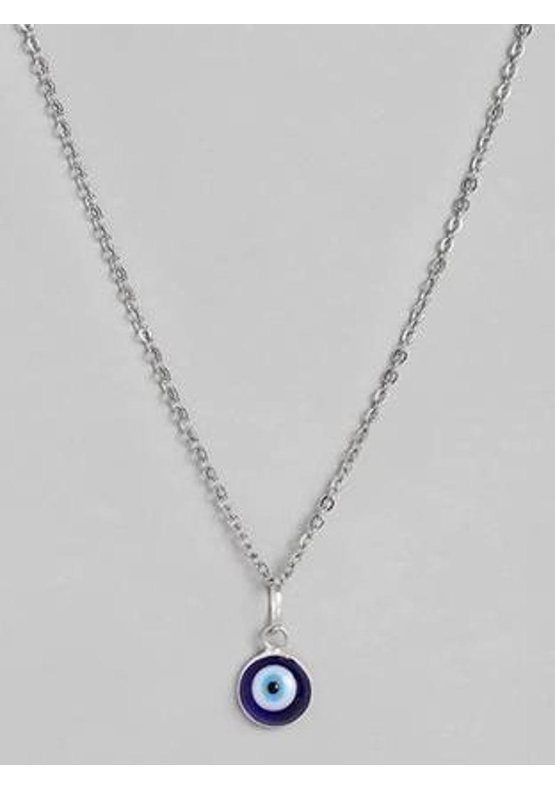 Ruhi Stylish & Fashionable Evil Eye Pendant chain and Bracelet for Girls & Women. Onyx Alloy Pendant Set - Indya