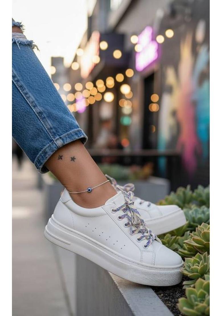 Trendy Silver Evil Eye Anklet for Women & Girls – Stylish Foot Bracelet Stainless Steel Anklet - Indya