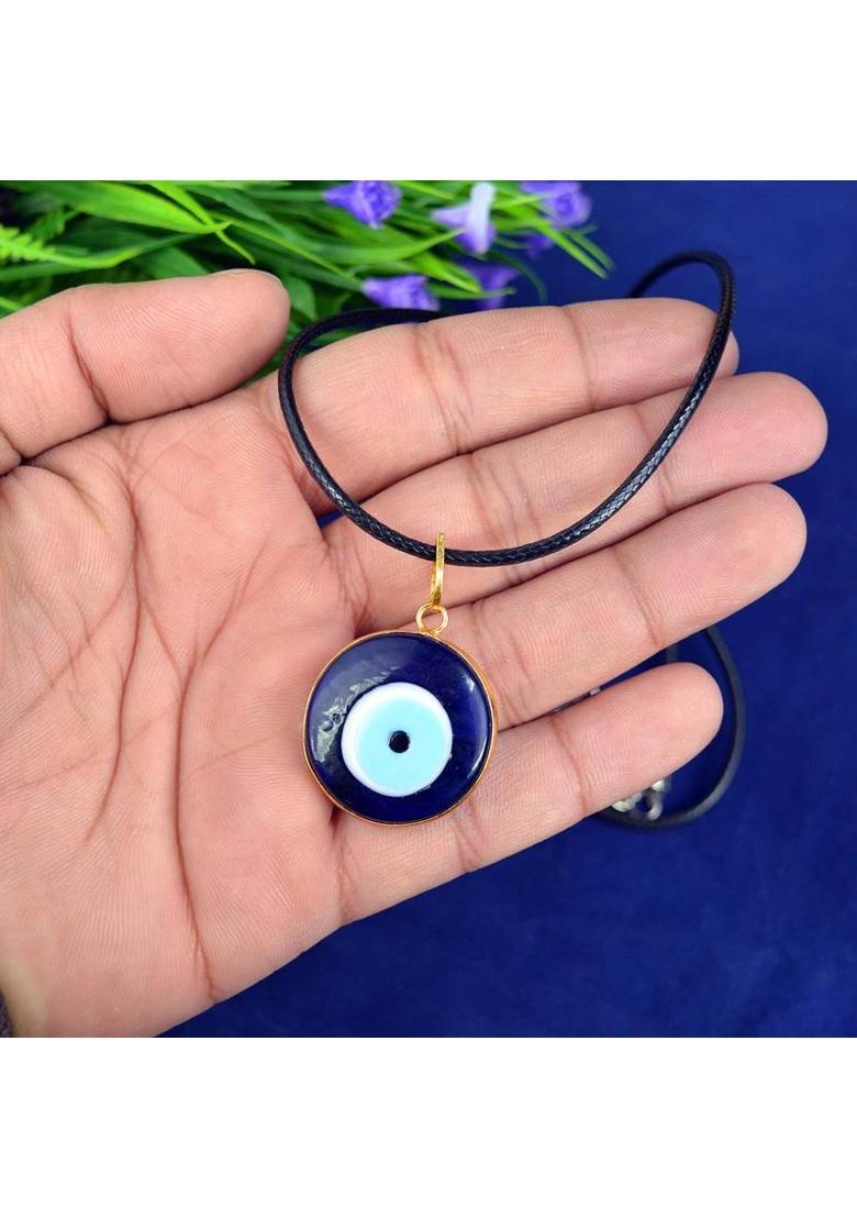 REIKI CRYSTAL PRODUCTS Blue Turkish Evil Eye Black Thread Pendant Crystal Crystal Pendant - Indya