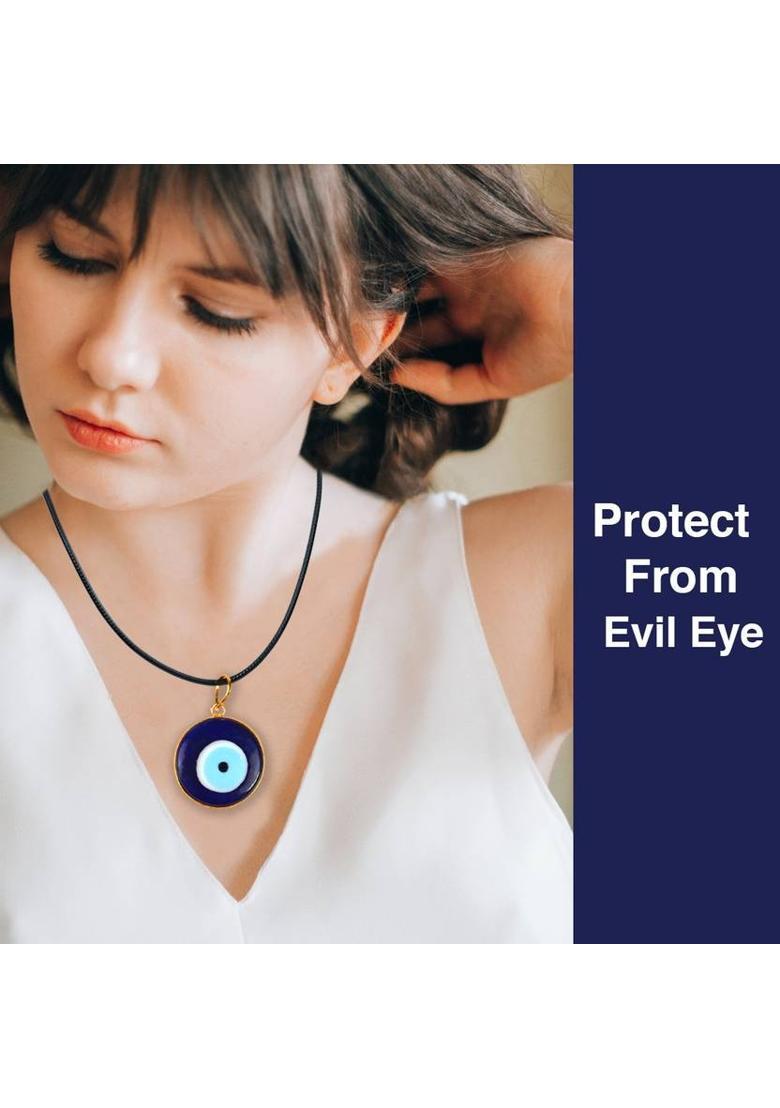 REIKI CRYSTAL PRODUCTS Blue Turkish Evil Eye Black Thread Pendant Crystal Crystal Pendant - Indya