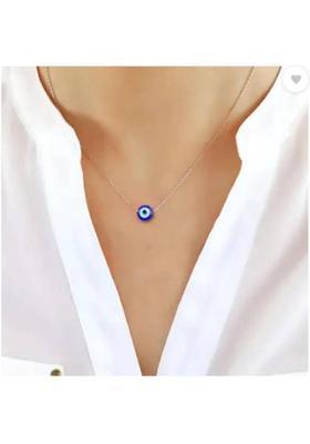 RATIHANDICRAFTS Evil Eye Circular Mini Pendant Sterling Silver Crystal Alloy Locket