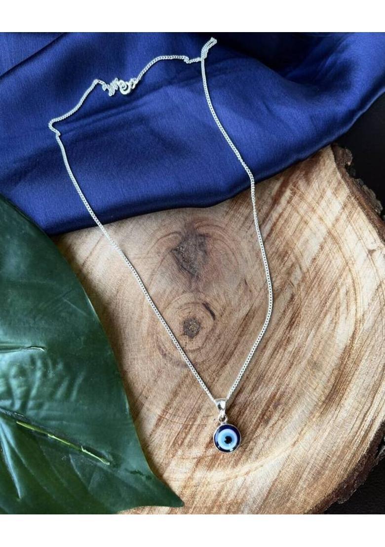 house of common Stylish Silver Plated Evil Eye Pendants Sterling Silver Alloy Pendant - Indya