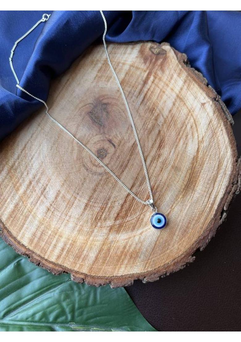 house of common Stylish Silver Plated Evil Eye Pendants Sterling Silver Alloy Pendant - Indya