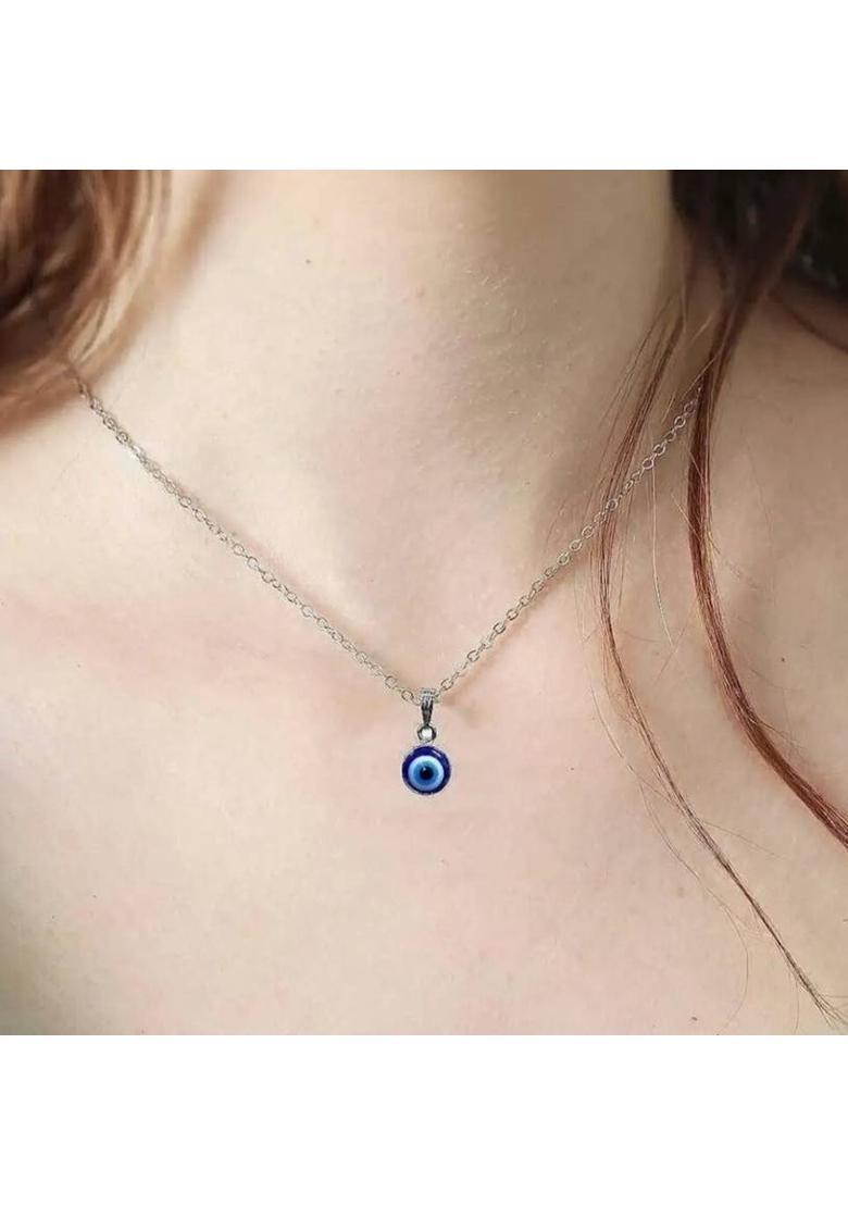 house of common Stylish Silver Plated Evil Eye Pendants Sterling Silver Alloy Pendant - Indya