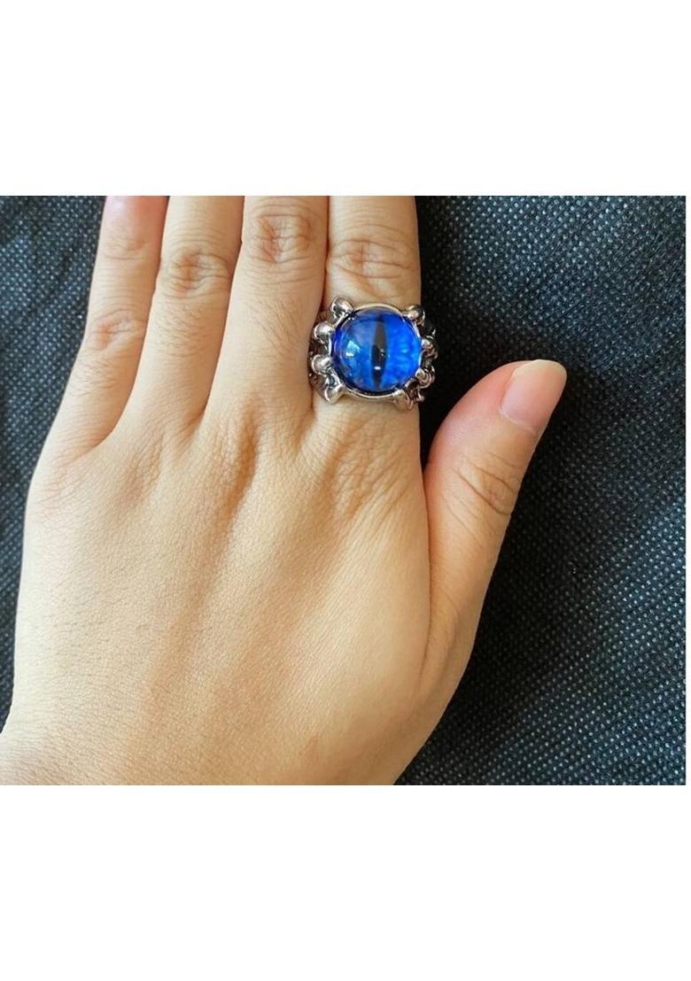 Evil Eye RIng & Owl Ring for Men and Women Stylish/Biker/Partywear Ring (Combo) Stainless Steel Silver Plated Ring - Indya