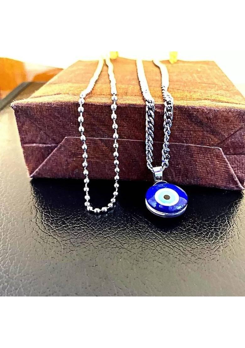 Aksha Collection Silver Crystal Pendant Set - Indya