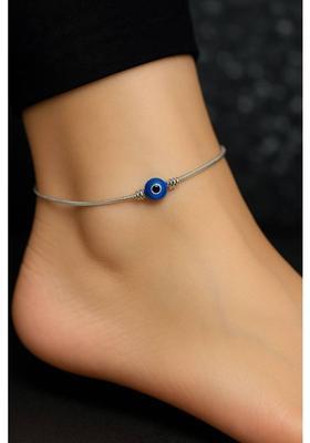 Footride Silver Evil Eye Protection Anklet for Women & Girls Alloy Anklet
