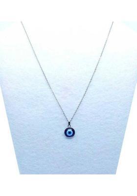 Whitechimes Evil Eye Pendant/Necklace Protect You From Harmful Energy and Negatives Silver Stainless Steel Pendant