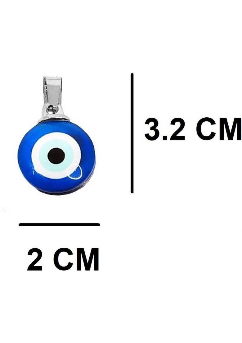 Uniqon JAR0534-1 Big Size Dual Side Blue Evil Eyes Nazar Suraksha Kavach Pendant Locket Plastic Pendant Set - Indya
