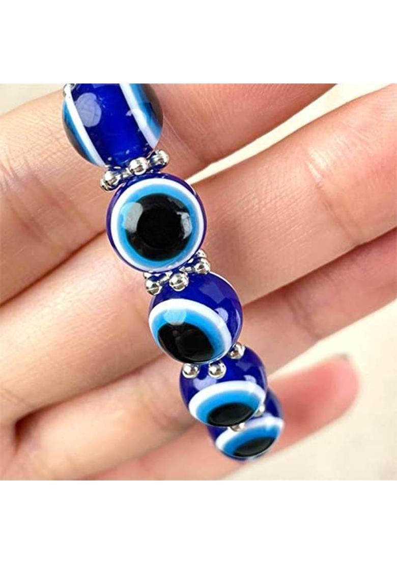 Glass, Evil Eye Beads Charm Bracelet - Indya
