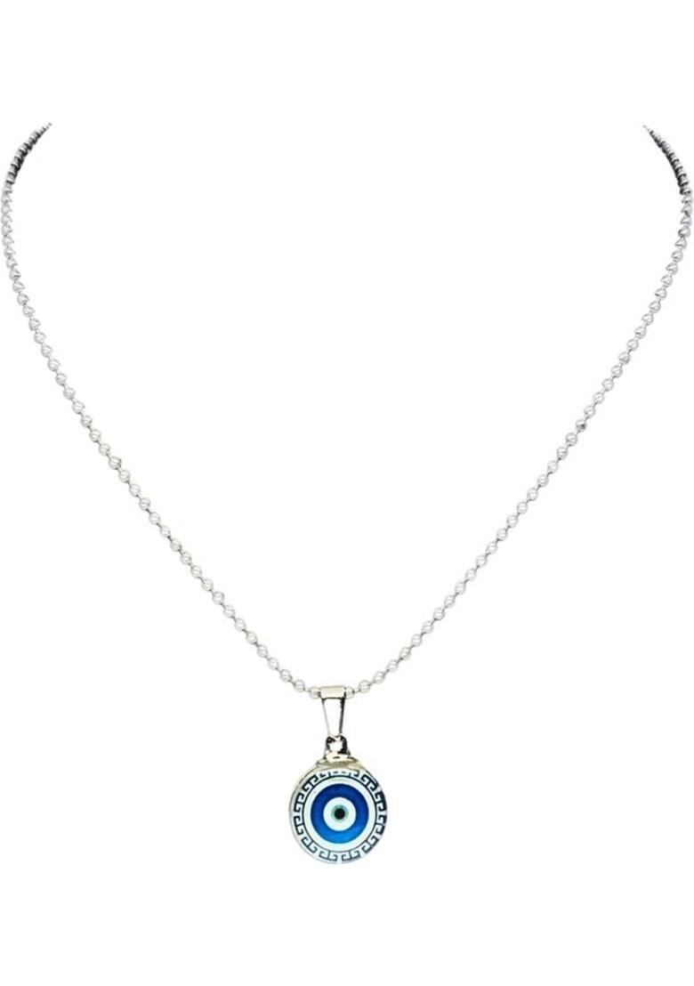 ROYAL VIBES Eyes bol Rhodium Crystal Stainless Steel Pendant - Indya