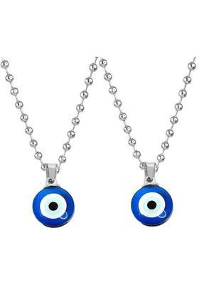 Deary Evil Eye Mini Pendant Silver-Toned Dainty Pendant Chain For Women,Girls Silver Plastic Pendant