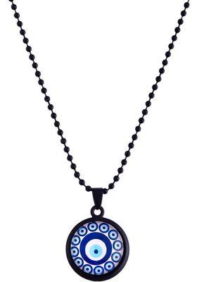 Murliwala Silver Plated Brass, Evil Eye Pendant Locket for Men and Women Silver Brass Pendant