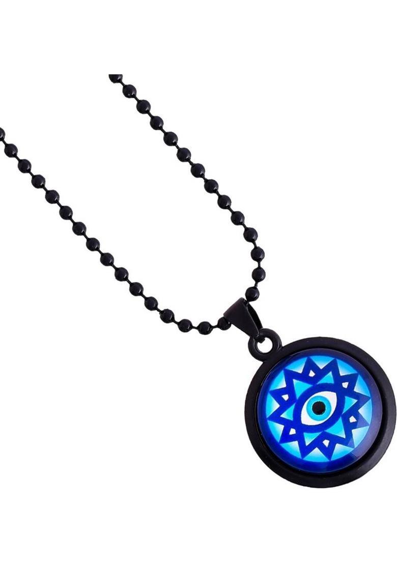 Murliwala Silver Plated Brass, Evil Eye Pendant Locket for Men and Women Silver Brass Pendant - Indya