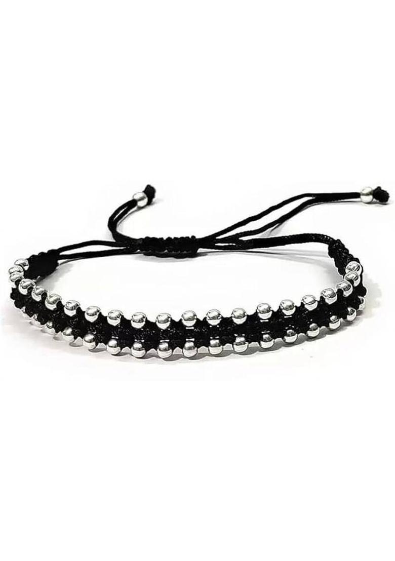 STYLE REVOLVER Evil Eye Charms Black Thread Anklet| Nazar Battu for Women Cotton Dori Anklet&nbsp;&nbsp;(Pack of 2) - Indya