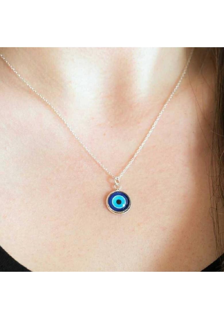 m a enterprises DEvil Eye Pendant/Necklace Protect You From Harmful Energy and Negativity Silver Alloy Pendant - Indya
