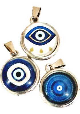PICCOTI Set of 3 Evil Eye Small Size Pendants for Protection | Suitable for All, 1.5 cm Glass Pendant
