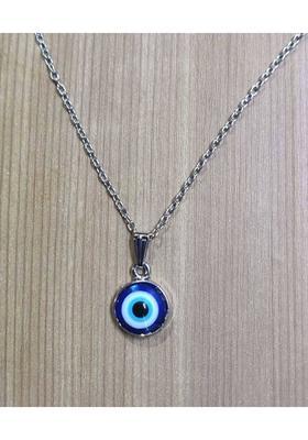 m a enterprises Sterling Silver Evil Eye Pendant Chain Gift for Women and Girls Stainless Steel Pendant Set