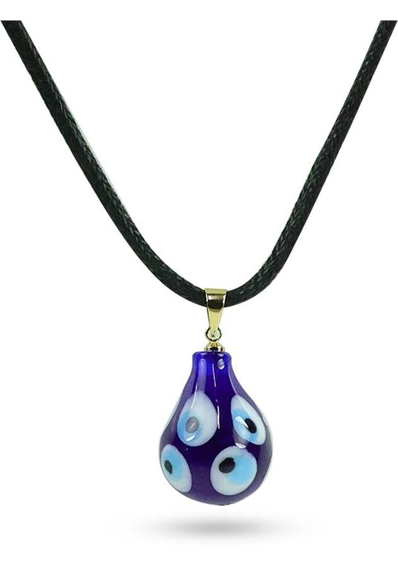 REIKI CRYSTAL PRODUCTS Evil Eye Guava Shape Crystal Stone Pendant - Locket with Chain Crystal Pendant - Indya