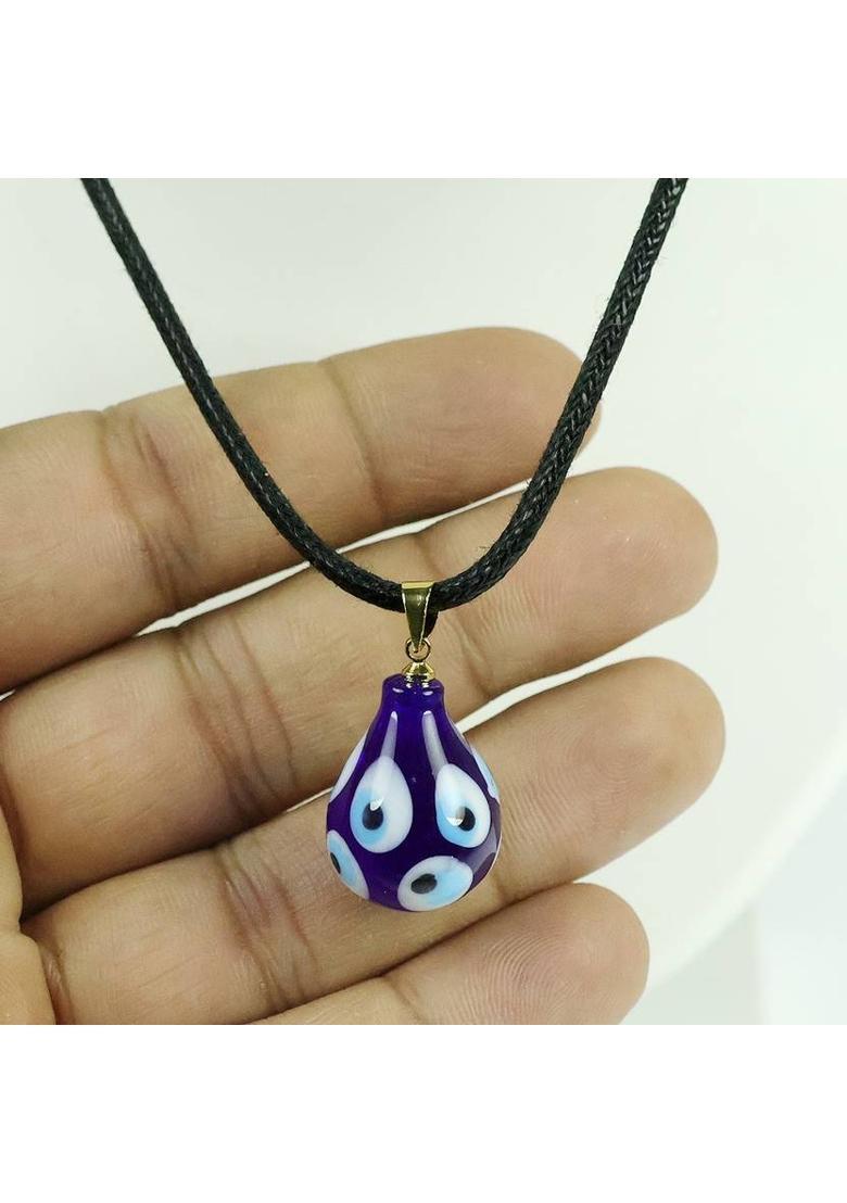 REIKI CRYSTAL PRODUCTS Evil Eye Guava Shape Crystal Stone Pendant - Locket with Chain Crystal Pendant - Indya