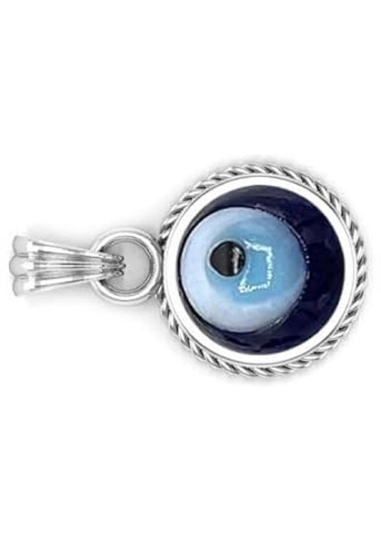 APSLOOSE 6.25 Ratti 5.55 Crt Original Turkish Nazariya Natural Blue Evil Eye Pendants Silver Brass Locket - Indya