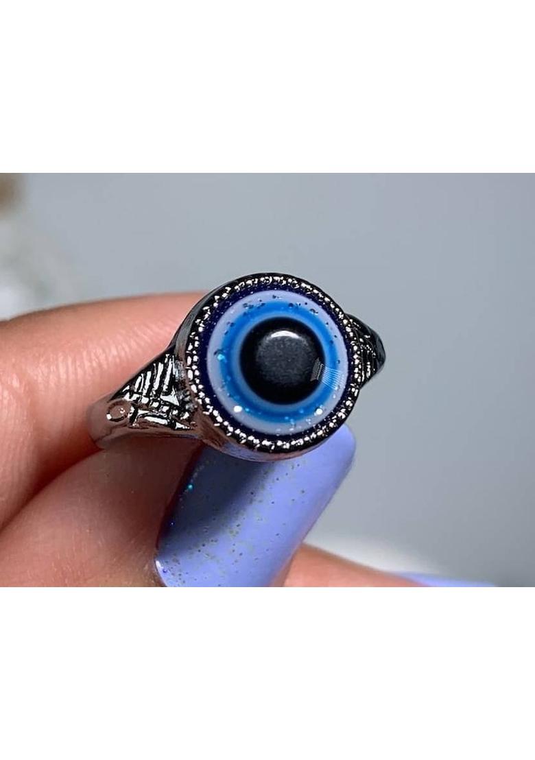 Beautiful & Stylish EVIL EYE Ring For Girls & Women Stainless Steel, Alloy Silver Plated Ring - Indya