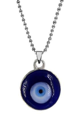 AFH Nazar Suraksha Kavach Evil Eye Stainless Steel Chain Pendant For Men, Women Glass Pendant