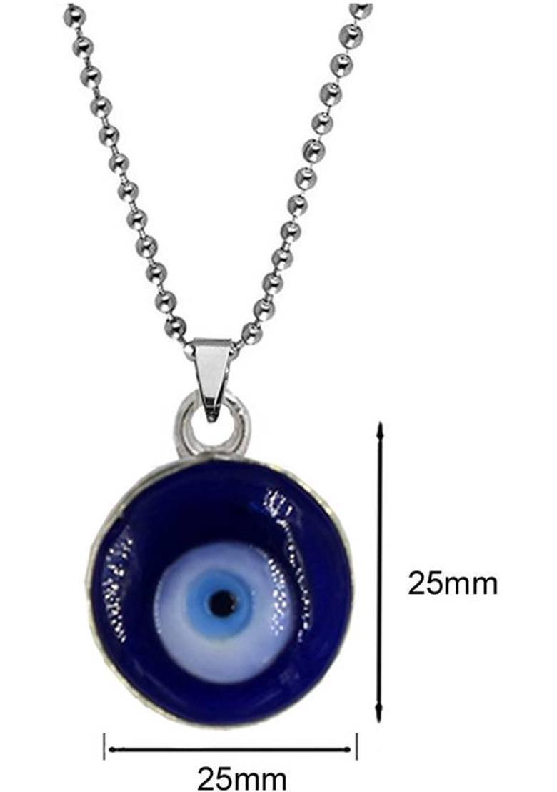 AFH Nazar Suraksha Kavach Evil Eye Stainless Steel Chain Pendant For Men, Women Glass Pendant - Indya