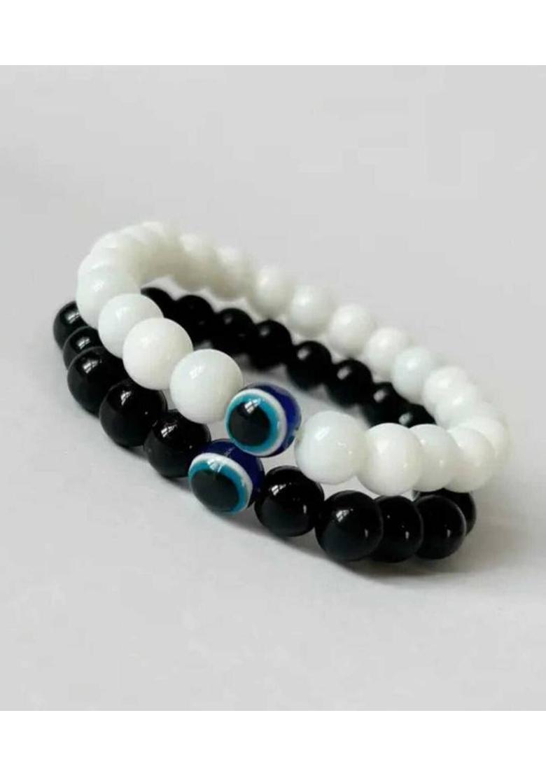 Evil Eye Beads Charm Bracelet&nbsp;&nbsp;(Pack of 2) - Indya
