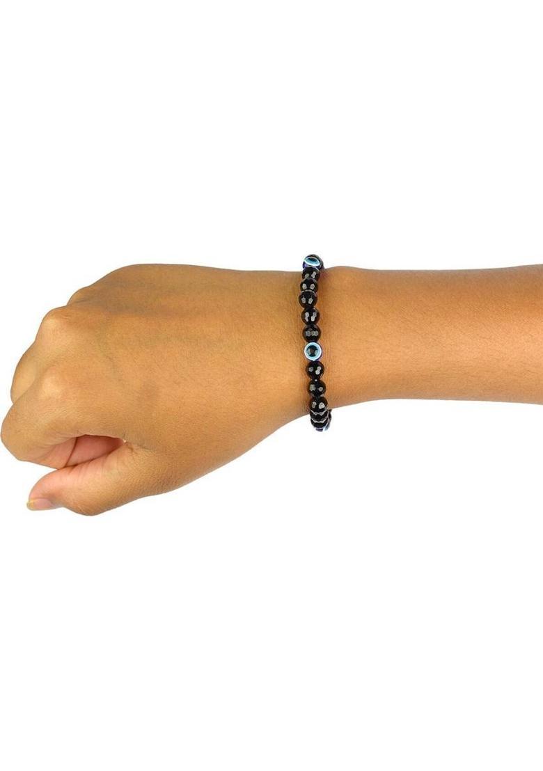 Stone, Crystal, Evil Eye Beads, Agate Bracelet - Indya