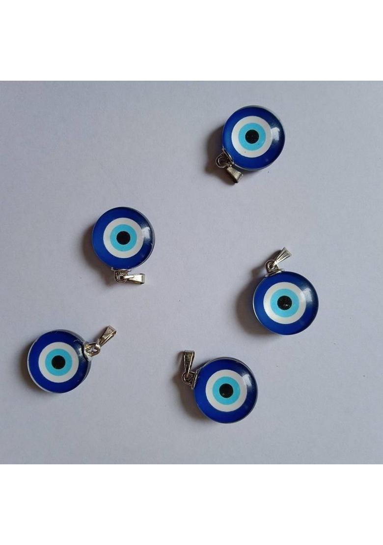 Khushi Traders nazariya Blue Turkish Evil Eye Pendant 5pc Crystal Crystal, Stone Pendant - Indya
