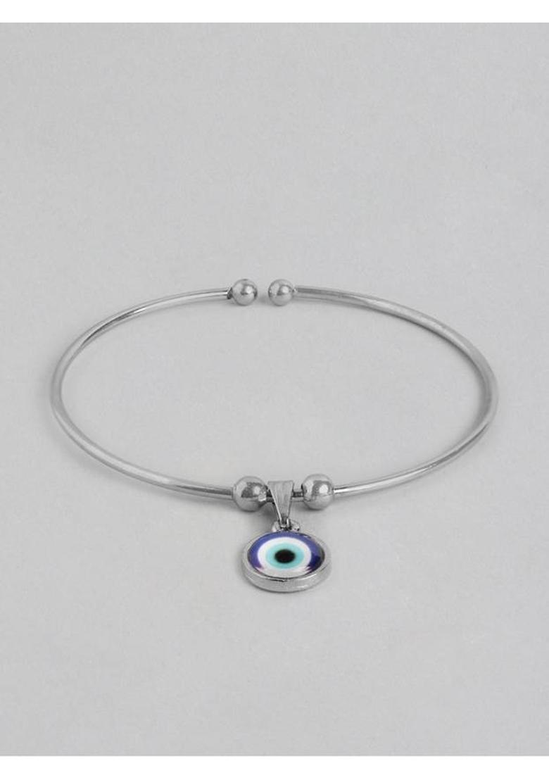 Evil Eye Silver Charm Bracelet&nbsp;&nbsp;(Pack of 2) - Indya