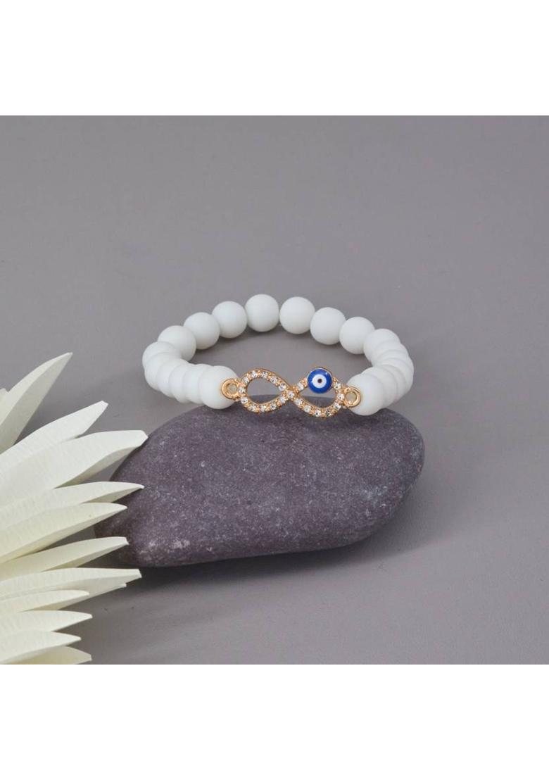 Stone, Crystal, Alloy Gold-plated Gold, Blue, White Jewel Set&nbsp;&nbsp;(Pack of 1) - Indya