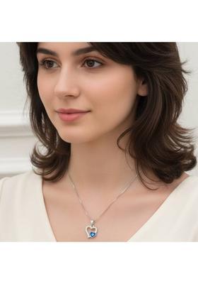 D2Fashion Eternal Grace Heart Evil Eye Pendant – Classic Protection Necklace for Women Sterling Silver Alloy Pendant