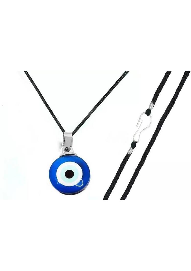 Deary Round Evil Eye Nazar Suraksha Kavach Locket Pendant Necklace Brass Pendant - Indya