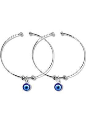 Stainless Steel Silver Kada&nbsp;&nbsp;(Pack of 2)