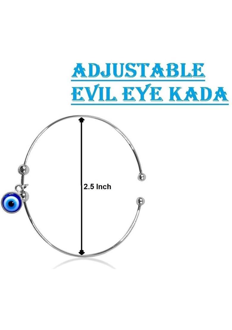 Stainless Steel Silver Kada&nbsp;&nbsp;(Pack of 2) - Indya