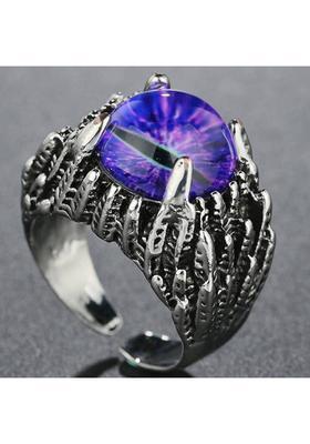 Dragon/Evil Eye Ring for Men and Women, Boy Dragon Eye Ring (Adjustable) Stainless Steel Silver Plated Ring