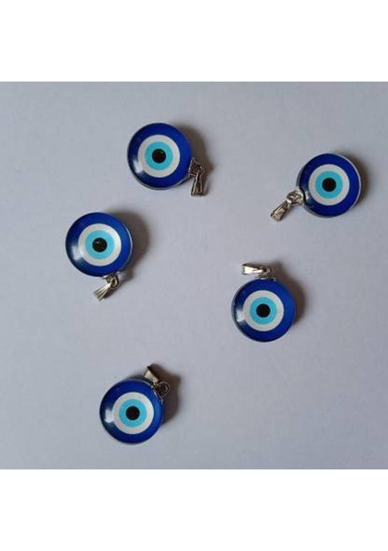 Khushi Traders nazariya Blue Turkish Evil Eye Pendant 5pc Crystal Crystal, Stone Pendant - Indya