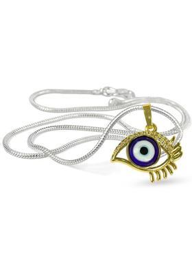 REIKI CRYSTAL PRODUCTS Evil Eye Crystal Stone Eye Shape Pendant - Locket with Metal Chain Crystal Pendant